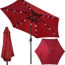 Blissun 7.5 ft Solar Umbrella, 18 LED Lighted Patio Umbrella, Table Market Umbrella