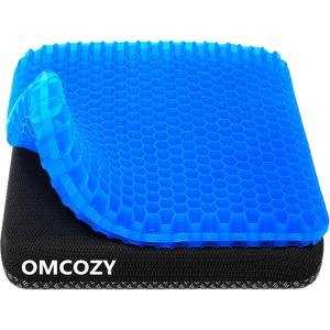 Gel Seat Cushion, Cooling seat Cushion (Super Large & Thick), Breathable Honeycomb Design Absorbs Pressure Points Seat Cushion, Gel Cushion for Office Chair, Home Car seat Cushion for Wheelchair (Blue)