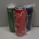 YOUKE OLA 24 Pack Stainless Steel Skinny Tumblers 20oz - Bulk Straight Double Wall Vacuum Insulated Tumbler with Lid and Straw & Silicone Base for Travel, DIY (Mixed Colors)