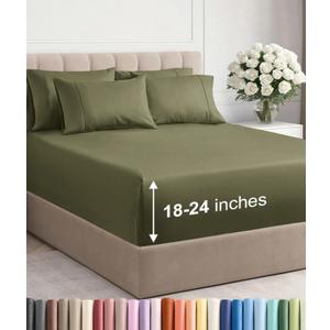 Extra Deep Queen Sheet Set - 6 Piece Breathable and Cooling Sheets - Hotel Luxury Bedding for Women, Men, Kids & Teens - Easy Secure Fit - Soft, Wrinkle Free & Comfy - Extra Deep Pockets - Sage Green
Amazon's Choice