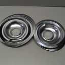 316048413 and 316048414 Stove Burner Drip Pans for Electric Stove Top - Perfectly Fit Frigidaire Kenmore Electric Range -Thickening to Prevent Bending and Rust - Include 2 x 6 in, 2 x 8 in (Chrome)