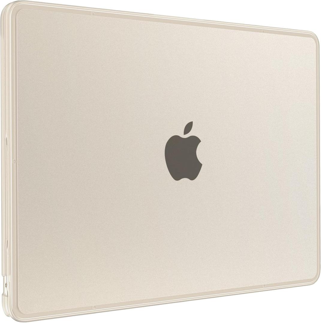 BlueSwan Anti-Cracking Case for MacBook Air 13 inch, M5 2026 M4 M3 M2 2025-2022 A3449 A3240 A3113 A2681, Drop Protection Soft TPU Bumper PC Base for Air 13.6 inch, Frosted Starlight