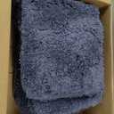 Suchtale Bathroom Contour Rug Non Slip Bath Mat Water Absorbent Soft Microfiber Shaggy Bathroom Mat Machine Washable Bath Rug for Bathroom Thick Plush U Shape Toilet Rug (20 x 24, Blue)