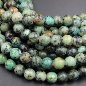 Zenkeeper 108 Pcs African Turquoise Beads for Jewelry Making 8 MM African Turquoise Gemstones Loose Stone Beads