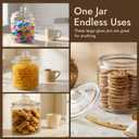 1 Gallon Glass Cookie Jar with Lid Glass Jar with Lid - Airtight Food Storage Container for Cookies, Candy, Flour, Dog Treats Clear Large Kitchen Jar for Pantry - Glass Containers with Lids
