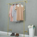 FODUE Industrial Pipe Clothes Rack, Wall Mounted Black Pipe Garment Bar, Multi Purpose Hanging Rod for Closet Storage(Gold)