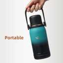 Insulated Water Bottle with Handle and Strap,Vacuum Travel Tumbler with Cup Lid,Thermo Coffee Cup for Hot Cold Drinks 50 OZ,TealBlack