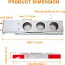Stainless Steel Spring Loaded Mud Flap Hangers for Semi Trucks Rear Bar with Light Cutouts and Reflective Plate 2.5 Inches Bolt Spacing (Circular Hole)