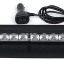 Xprite Windshield Dash Strobe Light Bar w/Suction Cups, Super Bright White LED Visor Rear Deck Window Hazard Warning Flashing Lights for Emergency Law Enforcement POV Vehicles Trucks