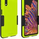 Case with Clip Compatible with Samsung Galaxy XCover Pro Phone Model SM-G715. Heavy Duty Rotating Belt Clip Holster and Durable Flexible Protective Case Combo (Lime Green)