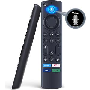 Voice Remote Control for AMZ TV Omni/Omni QLED/4-Series Smart/TV Cube (3rd Gen), Replacement Remote with 4 Shortcut Netflix, Prime Video, Disney+, hulu