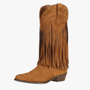 SheSole Women's Fringe Western Boots Wide Calf Riding Cowgirl Cowboy boots Black Size 42