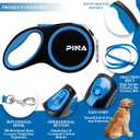 PINA Retractable Dog Leash, 26ft Dog Leash for Small Medium Large Dogs Up to 110lbs, 360 Tangle-Free Strong Reflective Nylon Tape, with Anti-Slip Handle, One-Handed Brake, Lock - Black Blue
