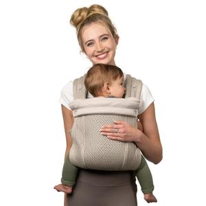 Infantino Honey Blossom Baby Carrier, Ergonomic Infant to Toddler Carrier, Hip Healthy “M” Position Support, Adjustable Sliding Seat, Padded Cross-Back Straps, 7-40 lbs, Moon Beam