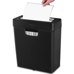 VidaTeco Shredder for Home Use 6-Sheet Strip Cut Paper Shredder,Also Shred Card/Staple,Small Mini Document Shredding Machine for Office with Patented Jam Proof,Portable for Home,2.65-Gal Bin