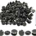 60 Sets Black Chicago Screws, M5*4mm Leather Rivets Screw Rivets Buttons DIY Leather Trim Craft Bookbinding for Decorate Repair Belt Bag Shoes Purse