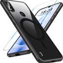 BESINPO Compatible with Gabb Phone 4 Case,Magnetic Shockproof with Tempered Glass Screen Protector, Military Grade Thin Slim Fit Cover,Black