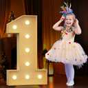 3FT Light up Numbers 1, Marquee Numbers, Mosaic Numbers for Balloons, Pre-Cut Foam Board Kit for 1st 21st Birthday Party Decor, Marquee Light up Letters, Kids' Mosaic Kits