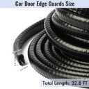 2 x Car Door Edge Guards Black 32.8ft (10m), Car Door Protector Rubber Edge Trim Fits Most Vehicle, No Glue, U-Shaped, Built-in Metal Clips, Easy to Cut