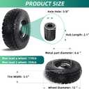 12'' Flat Free Tires Rubber Replacement Solid Tire and Wheel Assemblies for Hand Trucks Garden Cart Wheelbarrow - 3.5Wide Polyurethane Tires 2.1 Hub with 5/8 Inch Axle Borehole (410/350-6)