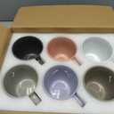 Morandi Color Ceramic Coffee Mugs Set of 6 (Large),18 oz Coffee Cups with Handle, Latte Mug, Big Mug for Women, Men, Great for Tea Hot Chocolate, Microwave Safe, Modern, Unique Style for Any Kitchen