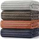 4 Pcs Extra Large Bath Towel Set 40x80'' Oversized Bath Sheet for Adult Microfiber Quick Dry Fluffy Absorbent Blanket with Hanging Loop for Pool Gym Body Shower(Neutral Earth Styles)