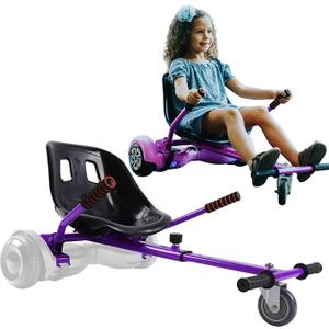 Hoverboard Seat Attachment for 6.5-10 Hover Board, Buggy Go Kart Conversion Kit, Accessory for Self Balancing Scooter, Hoverboards Go-Cart for Kids or Adults Purple