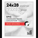 Americanflat 24x28 Picture Frame with Polished Plexiglass - Use as 20x24 Frame with Mat or Display 24x28 Photo Without Mat - Epic Collection - Wide Picture Frames for Wall Display - Black