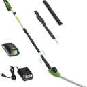 19" Pole Hedge Trimmer Cordless, Compatible with CURECURE 20V Battery, Hedge Trimmer with Extension Pole, 9.2-Feet Reach, 3/5'' Cutting Thickness, 135 Adjustable, Safety Lock, 7.9LBS Lightweight