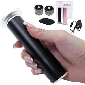 4.8IN Longer Electric Foot Callus Remover with 80pcs Sandpaper Discs, Professional Aluminum Callus Remover for Feet, Stepless Speed Control Pedicure Tools for Dead Skin (Black)