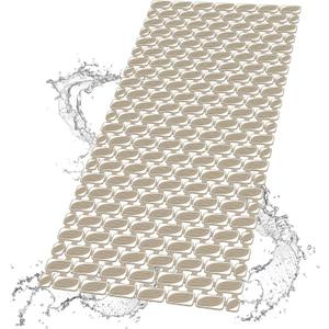 Bath Tub and Shower Mat Non Slip Bathtub Safety Mat with Powerful Suction Cups and Drain Holes, 36 x 16 Inch Soft Bathtub Mat Non Slip Bath Mat for Tub, Machine Washable, Easy to Cut, Khaki