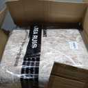 Madane Living Room 10x14 Area Rugs, Washable Low Pile Non-Slip Stain Resistant Extra Large Thin Rug, Vintage Soft Throw Carpet for Dining Room Bedroom Farmhouse Home Office Decor (10 x 14, Brown/Sand)