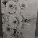 Woxfcart White Flower Canvas Wall Art, 24 x 32 Inch Black White Gold Floral Vase Print Modern Home Decor for Living Room Bedroom, Ready to Hang