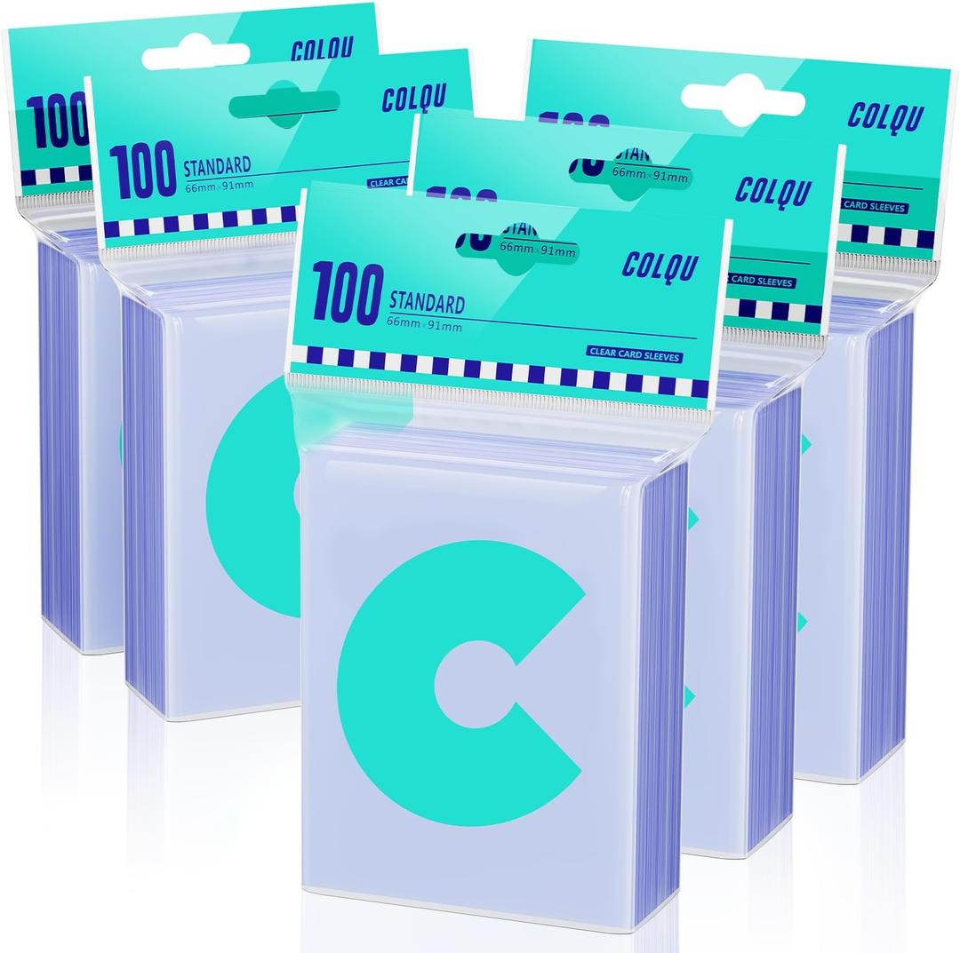 500ct Clear Card Sleeves for Trading Cards, Soft Baseball Sports Card Sleeves, Soft Plastic Protector Fit for MTG Game Standard Cards