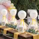 Soulchen 6 Sets First Communion Decorations Balloon with Box First Holy Communion Baptism Table Centerpieces Decor 24'' Tulle Tutu Balloons with Stand for Christening Baby Shower Religious Party Decor