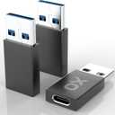 Ox Power [10Gbps] USB to USB C Adapter: Small but Mighty! High-Speed Type-c to USB Adapter. [USB-C 3.2] USB C to USB A Adapter for Charging & Data Transfer (Black, USB-C Female (3-Pack))