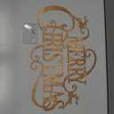 Boao 15 x 10.8 Inches Large Metal Christmas Hanging Sign Merry Christmas Word Sign Rustic Metal Letters Wall Decor for Indoor Outdoor Yard Party Ornaments (Antique Brass)