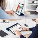 Wenlaty for iPad Pro 11 Inch Case (M5/M4) 2025/2024 6th/5th Generation, Super Slim & Lightweight Trifold Stand Protective Case with Clear Matte Hard PC Back and TPU Cover, Auto Sleep/Wake, Sea Blue