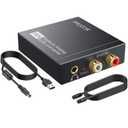 PROZOR 192KHz Digital to Analog Audio Converter DAC Digital SPDIF Optical to Analog L/R RCA Converter, Toslink Optical to 3.5mm Jack Adapter for PS3 HD DVD PS4 Amp Apple TV Home Cinema