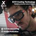 SG200 Safety Glasses Anti-Fog & Scratch-Resistant, Flexible Rubber Gasket for Protection Against Liquids & Particles, UV400 Protection, Adjustable Ergonomic Fit