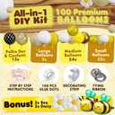 ALL-IN-1 Bee Balloons Garland Kit & Arch - Small and Large Black Yellow and White Bumble Bee Balloons for What Will It Bee Gender Reveal Party Supplies, Baby Shower Decorations, or Honey Bee Birthday