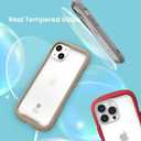 iFace Reflection Designed for iPhone 13 Pro Max (6.7")  Cute Shockproof Hybrid [9H Tempered Glass + Bumper] Wireless Charging Compatible Clear Case - Beige