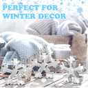 3 Pcs Winter Disco Snowflake Decor Table Decorations Glitter Snowflake Shaped Decoration Silvery Disco Mirror Table Centerpiece Winter Tiered Tray Decor for Home Shelf (White)