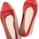 POVOGER Women's Pointed Toe Flats Womens Dressy Ballet Flats Foldable Low Heel Dress Shoes Comfortable (5, Red)