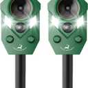 2 Pack of X-PEST Solar-Powered Ultrasonic Animal Repellent for Outdoor Yard, Waterproof Cat Deterrent with LED Flashing Lights and Motion Sensor,Effective to Repel Cats, Coyotes, Raccoons, and Deer