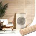 Natural Bamboo Wall Panel for Interior Wall Decor, Renewable Pole Wrap Wainscoting Paneling for Wall Ceiling Furniture Cabinet Office, 12 x 96 Inch, Carbonized