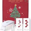 ohora Semi Cured Gel Nail Strips ([2025 Christmas Set] N Santa Cane & N Red Chrome) - Works with Any Lamps, Salon-Quality, Long Lasting, Easy to Apply & Remove