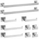 TURS Brushed Nickel 10-Piece Bathroom Hardware Set Towel Bar Set SUS304 Stainless Steel Towel Racks for Bathroom Wall Mounted, 23.6-Inch
