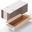 Calenzana 12x4x3 Shipping Boxes Set of 25, White Corrugated Cardboard Box for Mailing Packing Gifts Small Business