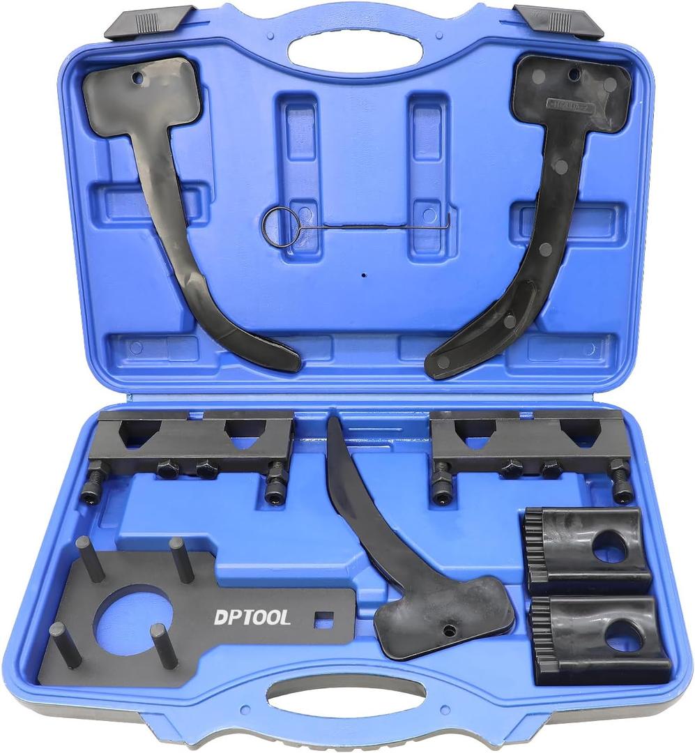 DPTOOL Camshaft Phaser Timing Chain Tool Camshaft Holding Tool Crankshaft Pulley Wrench Compatible with VW Jeep Chrysler Dodge 3.6L Pentastar Engine Replace 10200A 10202 10369 10198A 2025200090 (9PC)